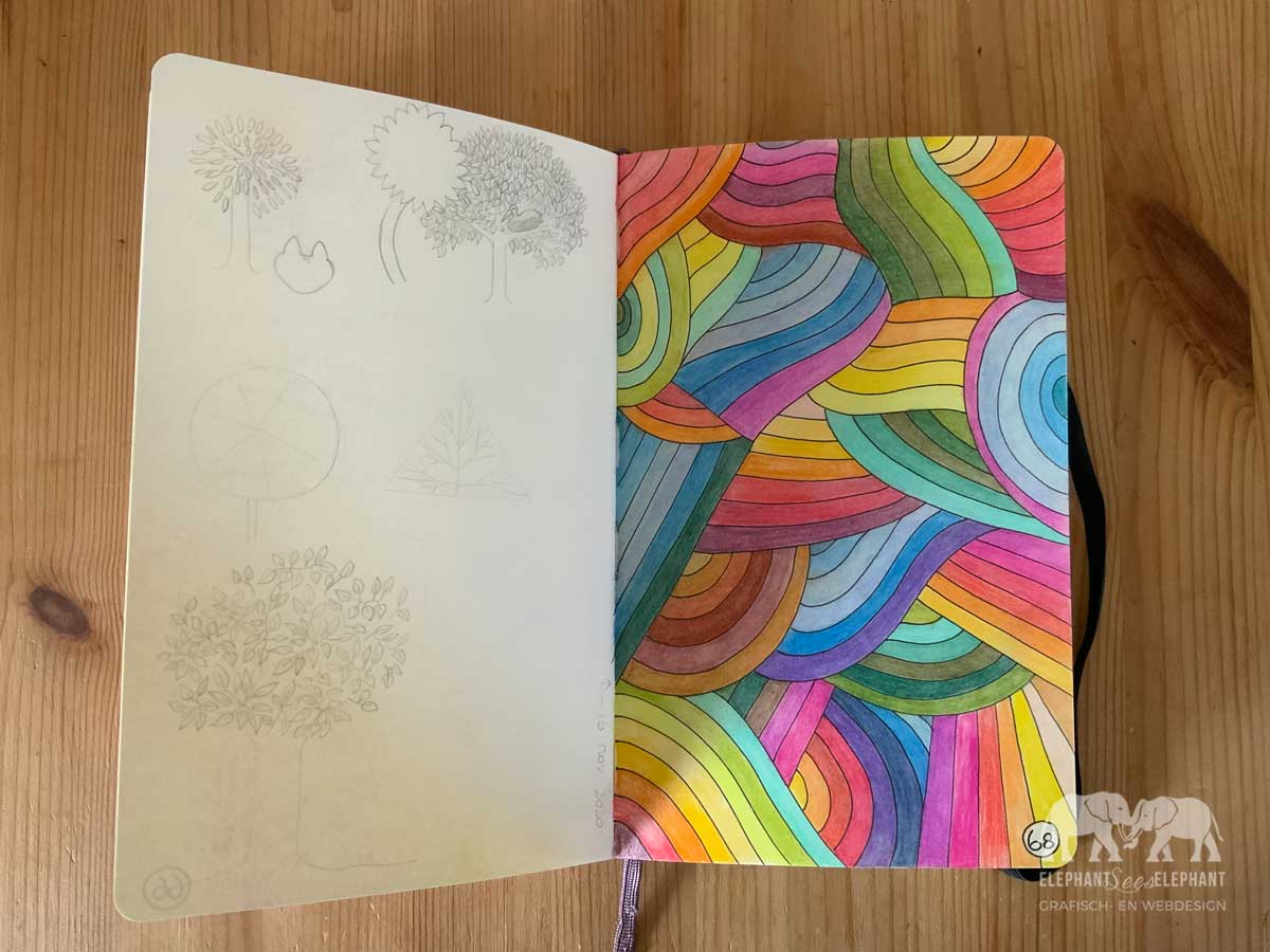Schetsboek – fantasie doodling – tekenen